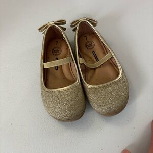 Gold Glitter Kids Ballet Flats